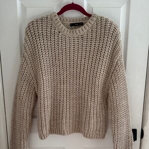 MANGO Cozy Beige Knit Sweater